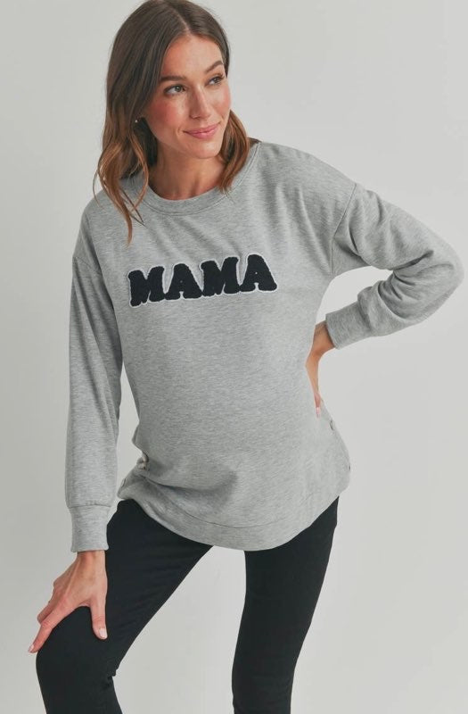 Brushed Knit Maternity + Postpartum Dress- Sage – One Hott Mamma